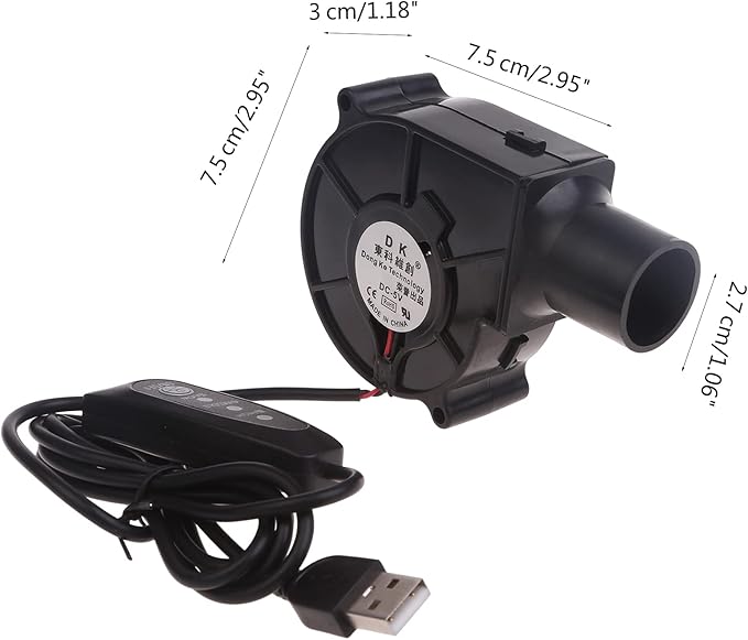 Upgraded BBQ Blower Fan Oil-Bearing Motor Adjustable 3Gear Speed Air Blower Outdoor Cooking Companion BBQ Fan