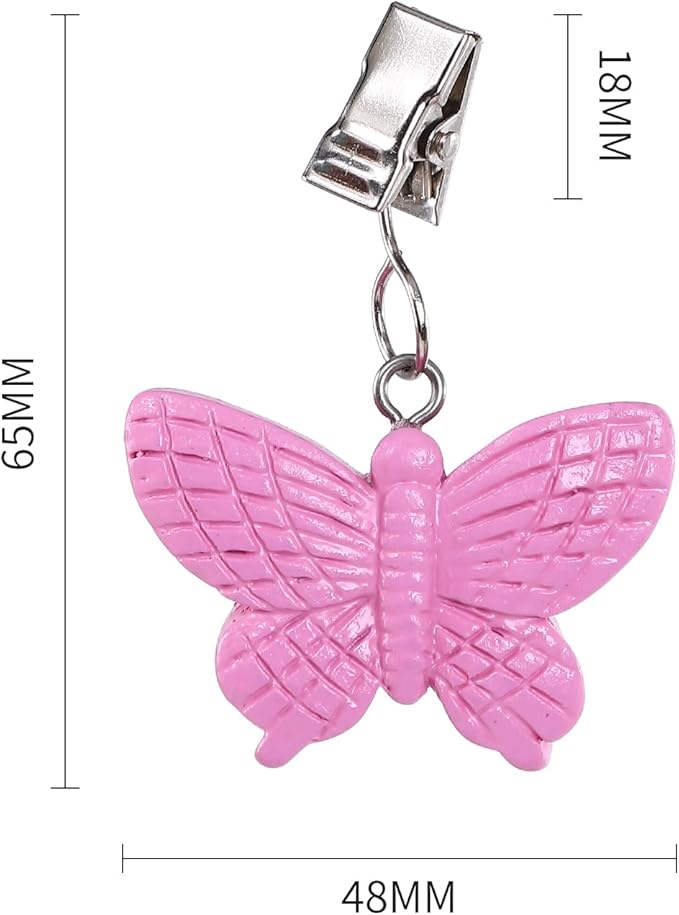 TwoFish Home Set of 4 Pink Butterfly Tablecloth Weights Clips Pink Butterfly Handicraft Tablecloth Clamps Pack of 4