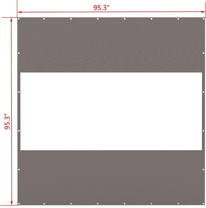 Domi Heavy Duty Outdoor Clear Panel Curtain, 18 oz Waterproof PVC Polyester Curtain, Weather Resistant & Tearproof for Patios, Gazebos, Pergolas, Privacy Screen (8'H x 8'W, Gray)
