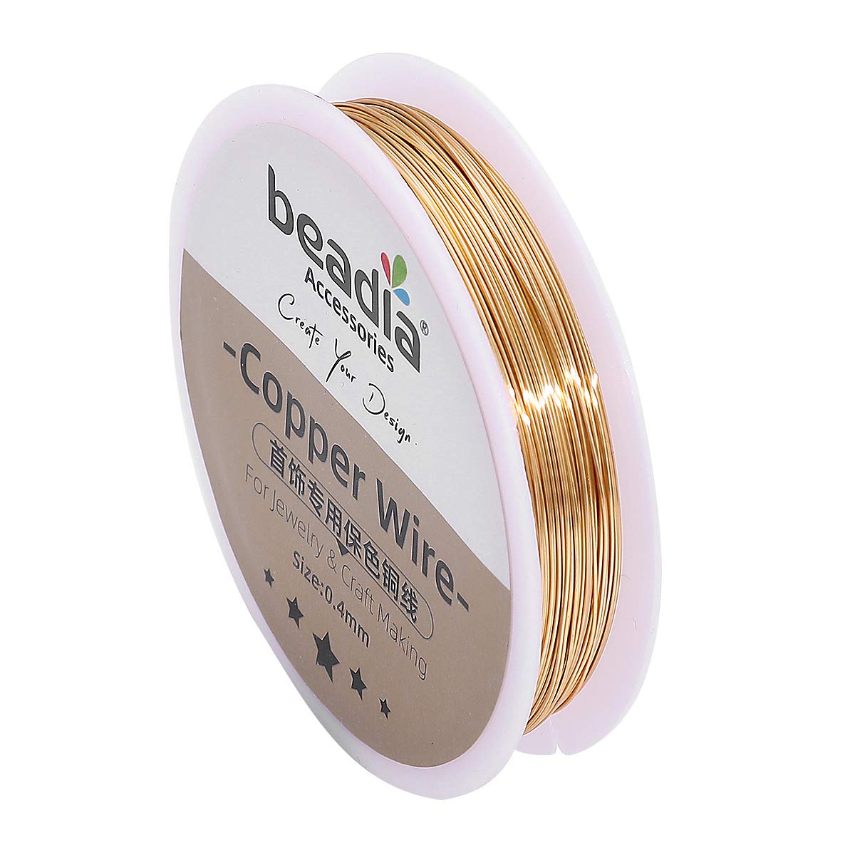 KC Gold Copper Wire 0.4mm Bead Cord for Bracelet Necklace Charm Beading Jewelry Making 27yard