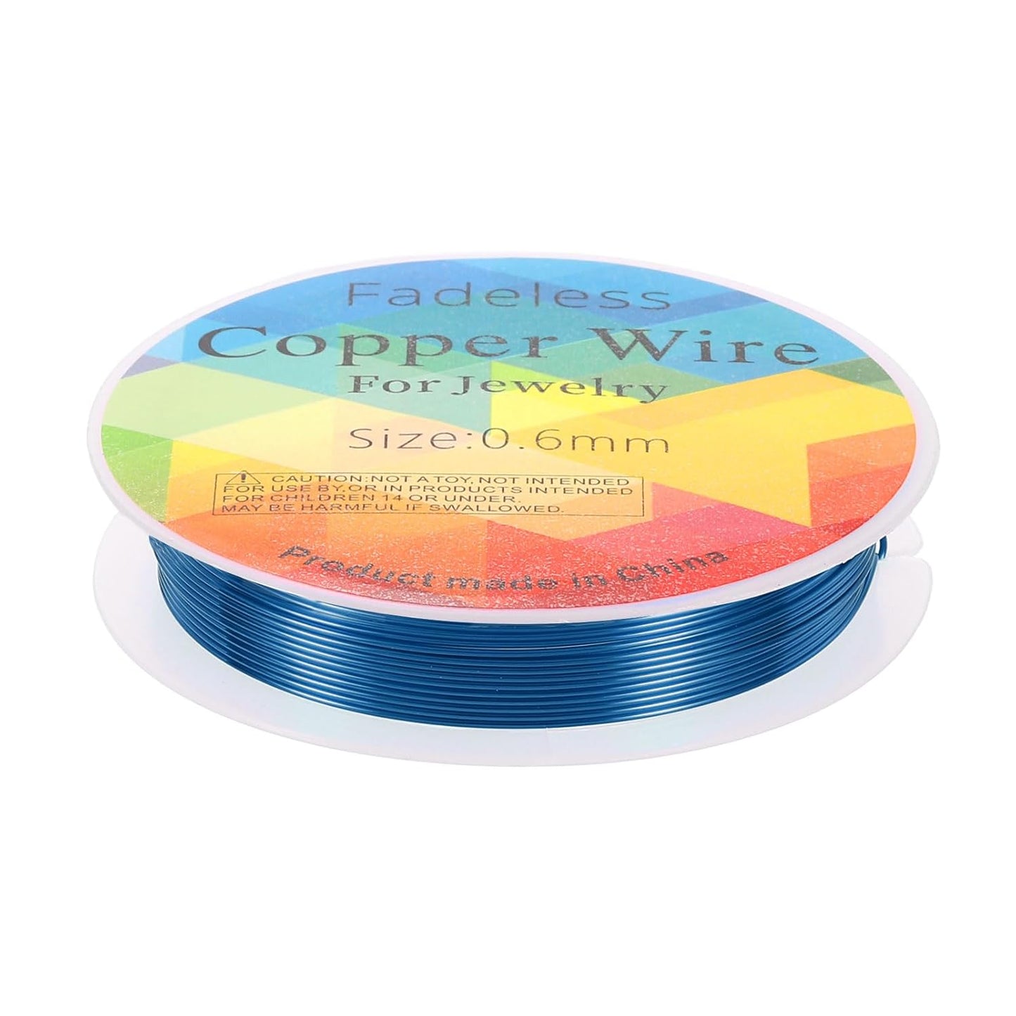 HARFINGTON 13ft Jewelry Wire, 22 Gauge (0.6mm) Brass Craft Soft Metal Tarnish Resistant Copper Beading Wire for Jewelry Making Supplies Crafting, Blue