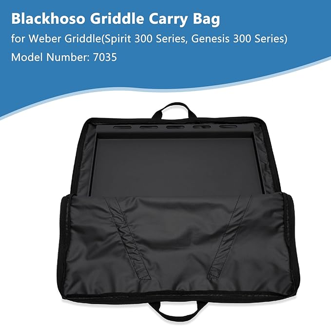 Griddle Cover for Weber Spirit 300 Series Griddle, for Weber Genesis 300 Series Griddle, Full-Size Storage Bag with Durable Handles, Flat Top Griddle Cover for WeberGriddle Insert Storage Carry Bag