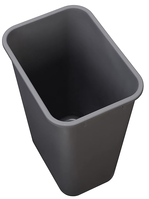 Amazon Basics Rectangular Commercial Office Wastebasket, 10 gallons (Pack of 1), Grey