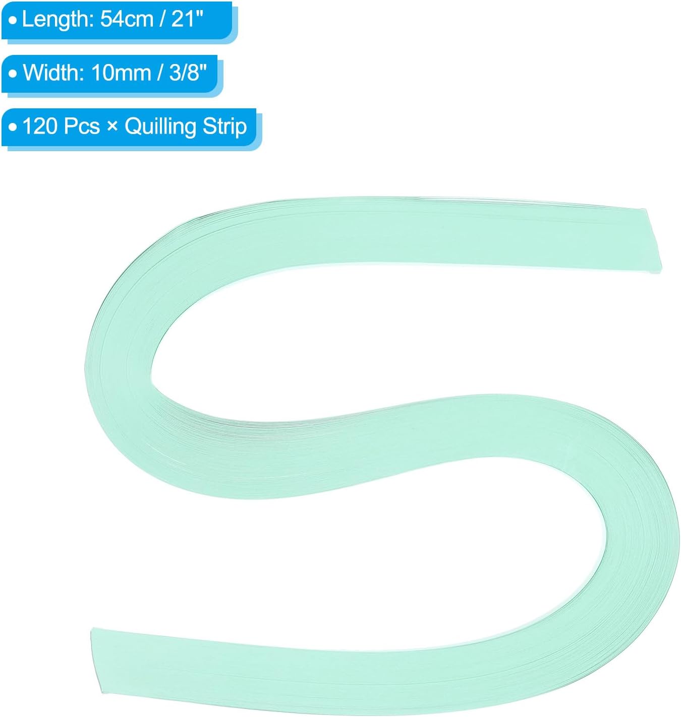 PATIKIL 120pcs Quilling Paper Strips Paper Flowers Quilling Kits 3/8"(10mm) Origami Paper for Adults Beginner Art Craft, 21"(54cm) Mint Green