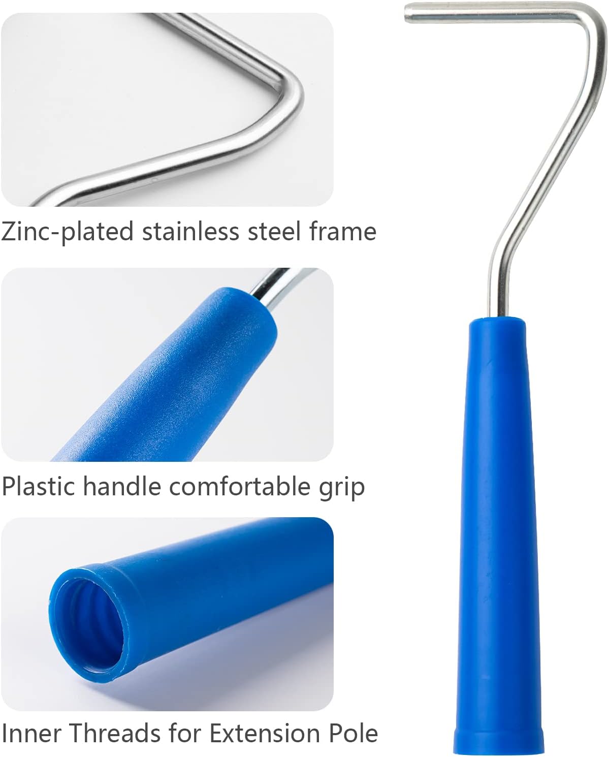 Mister Rui Paint Roller Kit, 9 Pack, 2 Inch Microfiber Paint Roller Covers, Small Paint Rollers with Tray and Roller Frame, Mini Rollers for Painting, Paint Supplies for House Painting