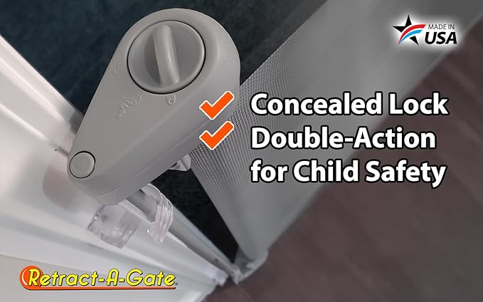 Retract-A-Gate 72" Gray: The Original and only Made in USA Retractable Baby, Dog, & Cat Gate