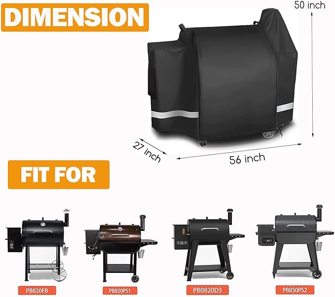 Utheer Grill Cover for Pit Boss 820 Deluxe, Pro Series 850, Z Grill 700 Series, Heavy Waterproof BBQ Grill Cover for 820D PB820FB Wood Pellet Grill, 600D Heavy Duty Fabric
