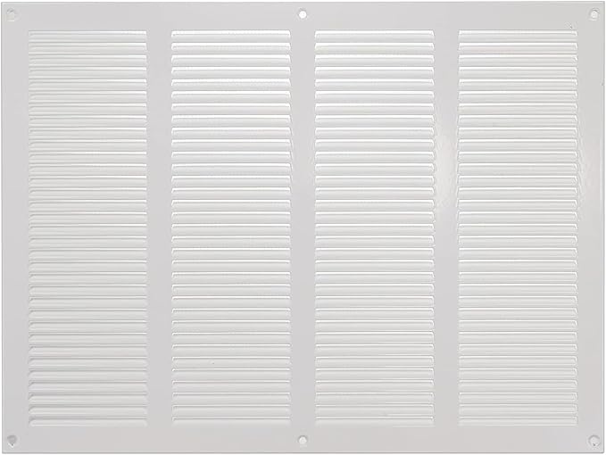 Repa Market 2-Pack Air Vent Cover 16x12 Inch (Outer Dimensions) White Galvanized Steel Louvered Grill Cover with Mesh Screen/Wall or Ceiling Vent/HVAC Register for Indoor and Outdoor Ventilation