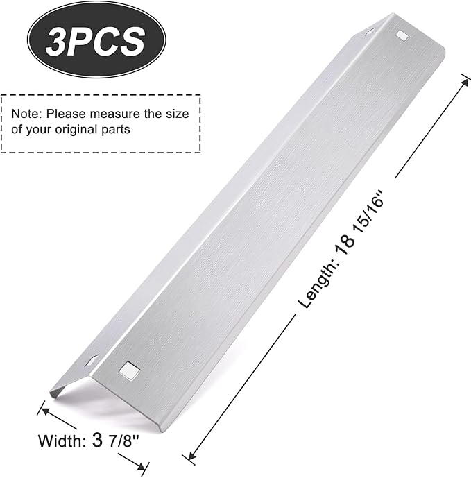 Criditpid Heat Plates Shield Replacement Parts for Char griller 5050, 5650, 3001, 5072, 3008 Grill, Stainless Steel Heat Tent Burner Cover Flame Tamers for Chargriller Duo 5050, King Griller 3008 5252