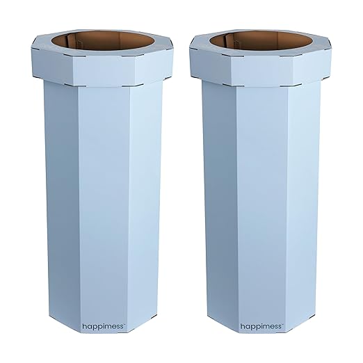 Eyely MPH1300G-SET2 Sal 25-Gallon Disposable Corrugated Cardboard Event Trash Can and Recycling Bin for BBQs, Beach, Parties & Events & Outdoor Activities, Tide Pool Blue (Set of 2)