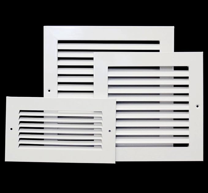HVAC Premium 12" X 10" Adjustable AIR Supply Diffuser - HVAC Vent Cover Sidewall or Ceiling - Grille Register - High Airflow - White [Outer Dimensions: 13.75" w X 11.75" h]