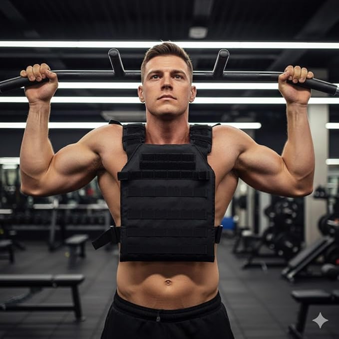 Greencity Weight Vest Adjustable Strength and Endurance Training, Tactical Vest Quick Release with Molle System, Fitness Workouts, Running
