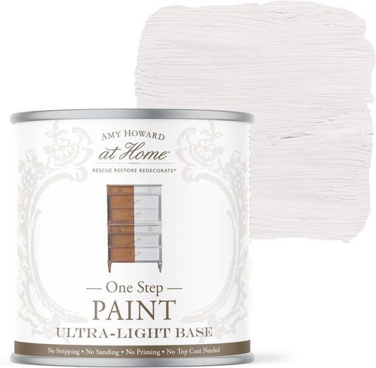 AMY HOWARD AT HOME Chalk-Based One Step Paint for Furniture, Cabinetry, Decor, Finish, and More | No Stripping, Sanding, or Priming | Ultra-Light Base | 16 Ounce | Italian Silver