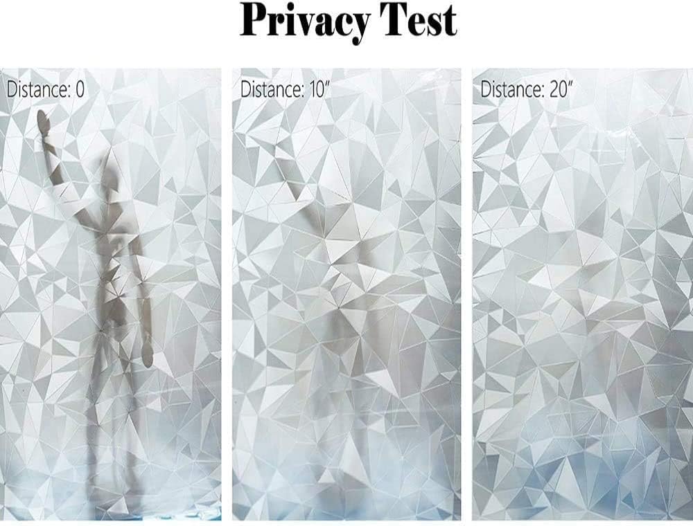 Niviy 3D No Glue Static Cling Window Films Privacy Cut Glass Window Sticker for Bathroom Office Kitchen Window Decor 23.6"x 78.7"
