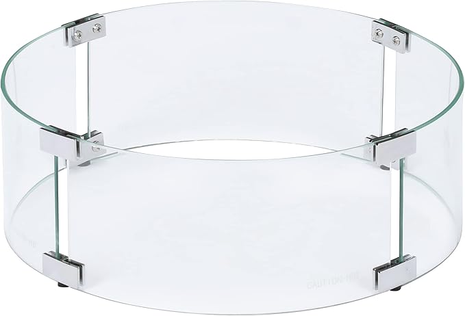 Celestial 17" x 6" Round Wind Guard, fits Celestial 13” Round Fire Pit Burner Pans for Gas Fire Pits