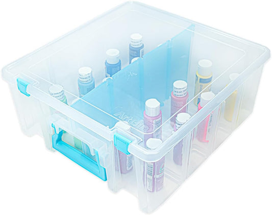ArtBin Super Satchel Double Deep Compartment Box - Art Storage with 8 Removable Compartments, Smart Closure for Craft Supplies