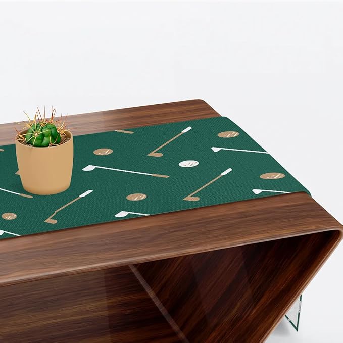 Golf Club Golf Ball Table Runner Kitchen Dining Table Runner 13*60in Table Center Decor for Indoor Outdoor Home Holiday Party