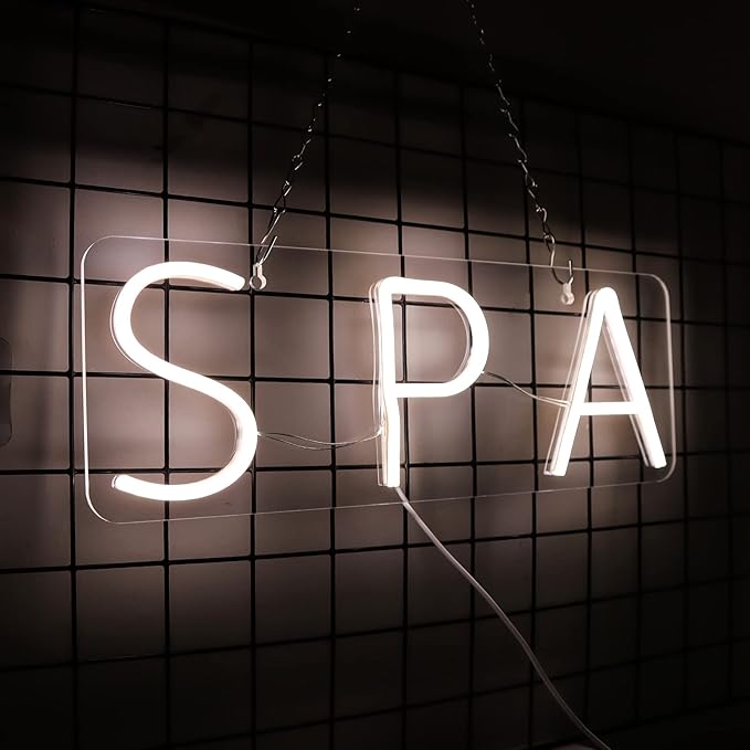 JFLLamp Nails Neon Signs for Wall Decor Neon Lights for Bedroom Led Signs Suitable for Nail Salon Office Man Cave Beer Bar Pub Restaurant Christmas Birthday Party Gift for Lover (SPA)