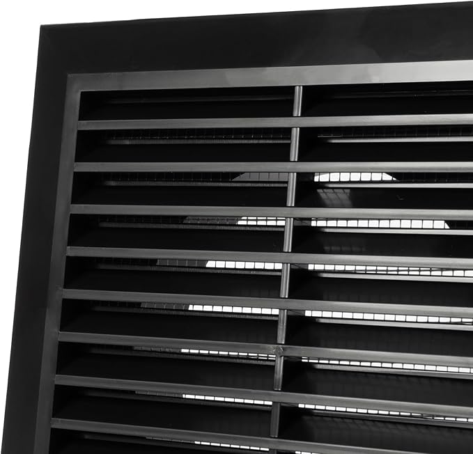 Black 4" Inch Ventilation Grille - Inside/Outside use - (Flange 3.9"Ø/Cover 6.7"x6.7") - Air Vent Louver - Exhaust Hood - Available 3 Sizes / 4 Colors, Black