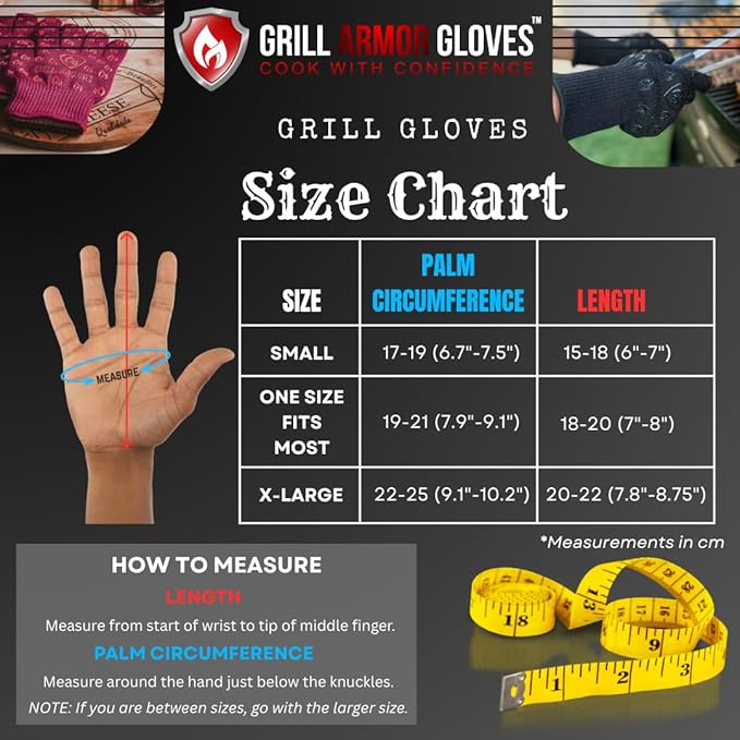 Oven Gloves with Fingers - 932°F Extreme Heat Proof and Cut Resistant Mitts for Kitchen, BBQ, Grill, Baking, Fire Pit - EN407 Certified with Non-Slip Silicone Grip and Cotton Lined for Comfort