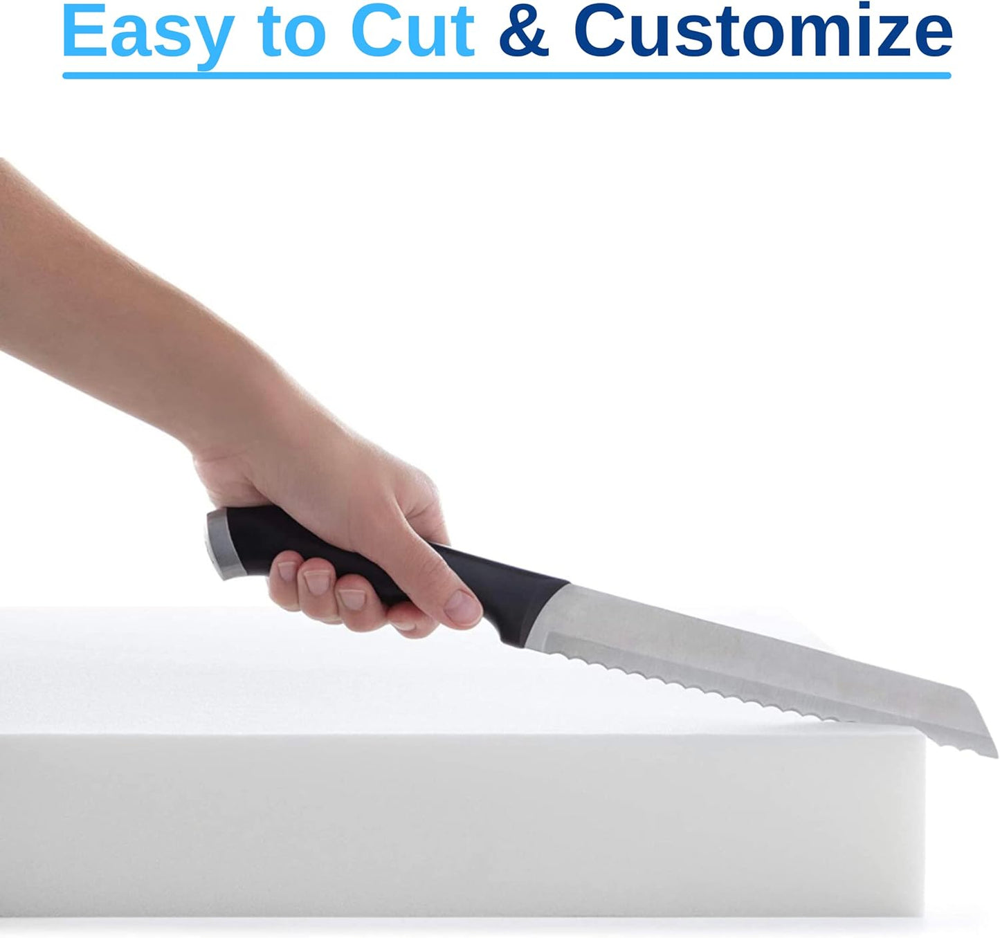 FoamRush 2" x 24" x 24" Gel Memory Foam Upholstery Square Cushion Medium Firm (Chair & Wheelchair Seat Cushion Replacement, Square Foam Dining Chairs, Couch, Sofa, Rubber Padding)