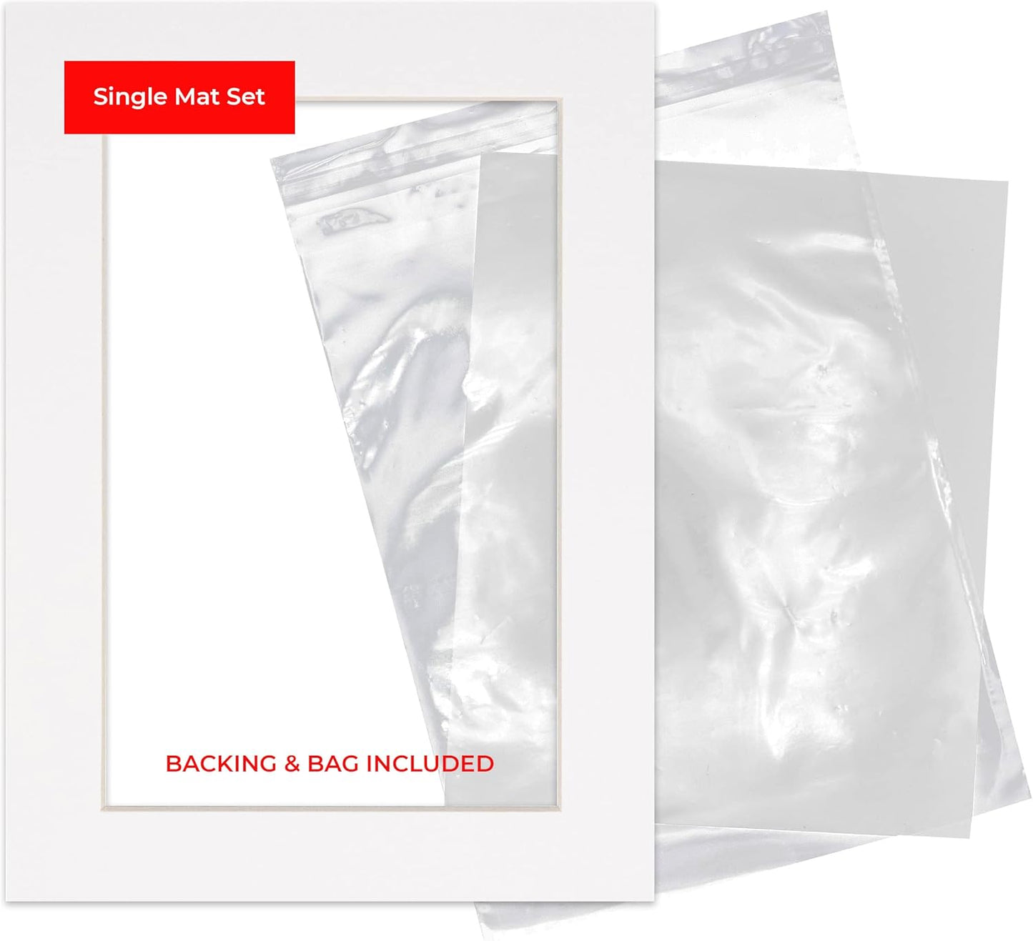 5x7 Mat for 8.5x11 Frame - Precut Mat Board Acid-Free Show Kit with Backing Board, and Clear Bags White 5x7 Photo Matte Made to Fit a 8.5x11 Picture Frame Matboard for Framing, Pack of 1 Mat