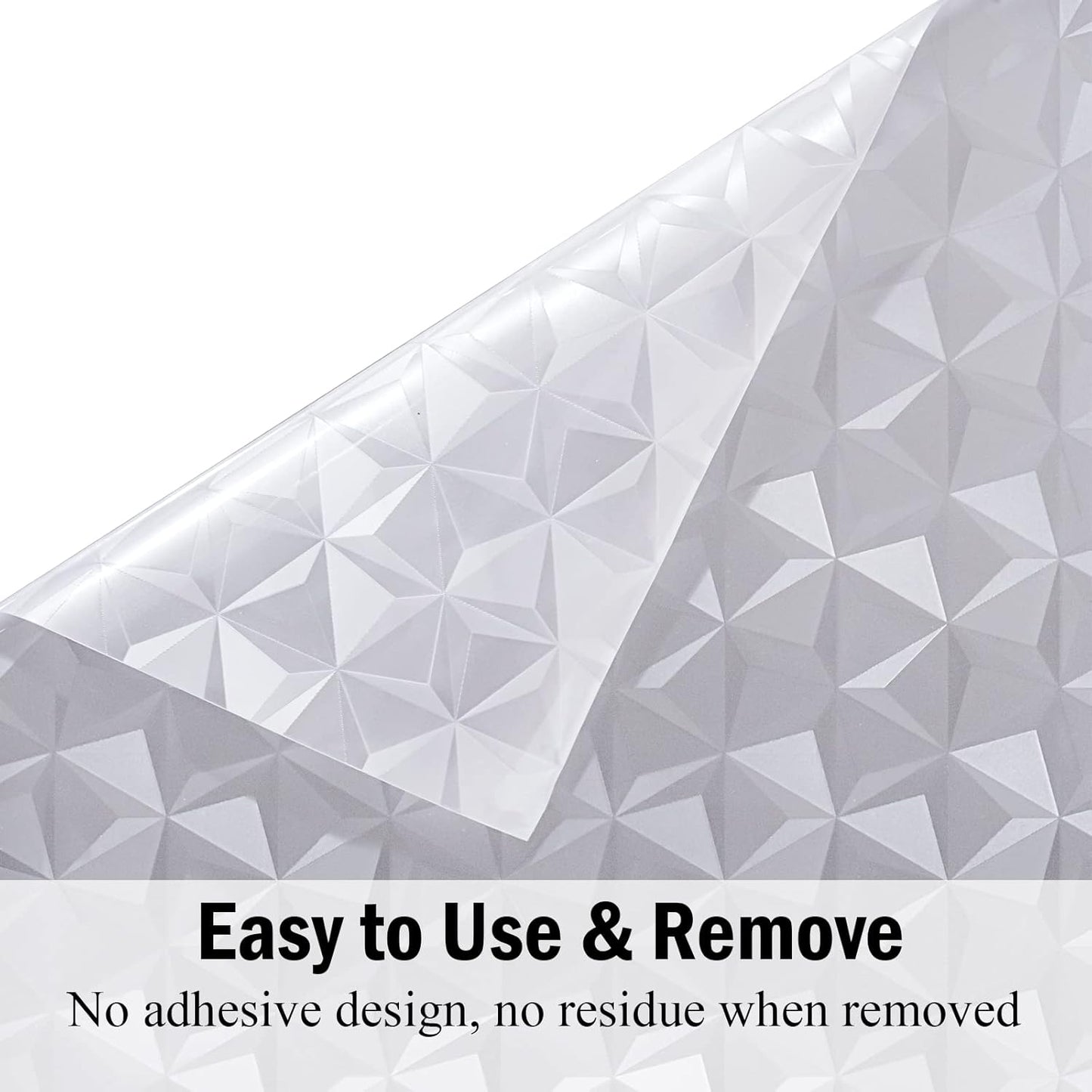 Niviy 3D No Glue Static Cling Window Films Privacy Cut Glass Window Sticker for Bathroom Office Kitchen Window Decor 29.5"x 78.7", Frosted