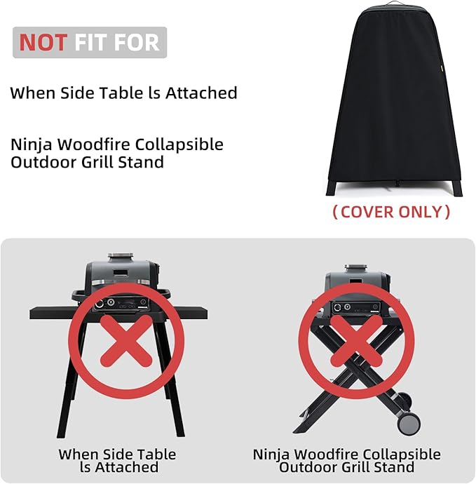 Waterproof Cover for Ninja Woodfire Outdoor Grill & Smoker and for Artisan Pizza Oven on Ninja XSKUNSTAND Stand, Outdoor Grill Accessories for Models OG700/800/900/OO100/MO200 Series (Cover Only)