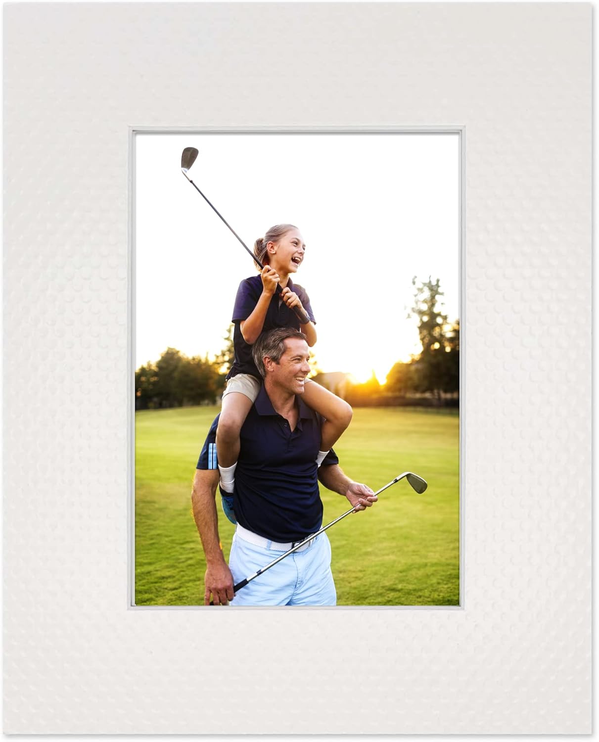 Pack of 25 Acid Free 11x14 Mats Bevel Cut for 8.5x11 Photos - Golf Ball Texture Precut Matboards for Pictures, Photos, Framing - 4-ply Thickness