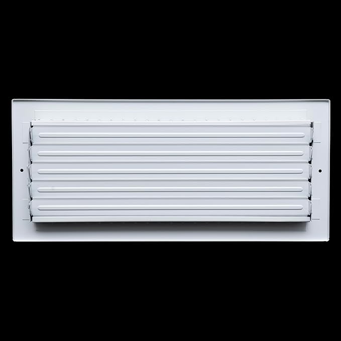 [6 Pack] Fits 16x6 Duct Opening Steel Adjustable Air Supply Grille by Handua | Register Vent Cover Grill for Sidewall and Ceiling | White | Out. Dim.: 17.75" X 7.75"