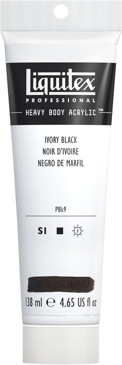 Liquitex Professional Heavy Body Acrylic Paint, 4.65-oz (138ml) Tube, Ivory Black