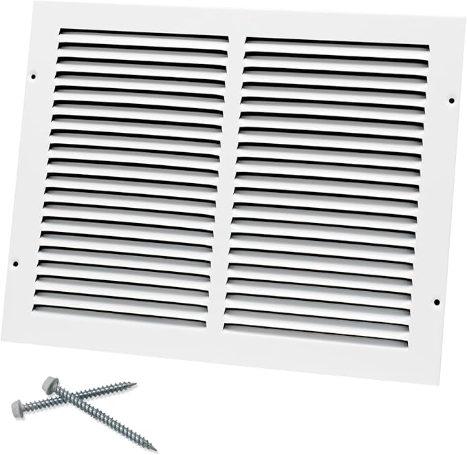 14"W x 10"H [Duct Opening Size] Steel Return Air Grille, Air Return Vent Cover for Ceiling and Sidewall - HVAC Air Vent Covers - [Outer Dimensions: 15.75"W x 11.75"H]