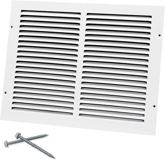 14"W x 10"H [Duct Opening Size] Steel Return Air Grille, Air Return Vent Cover for Ceiling and Sidewall - HVAC Air Vent Covers - [Outer Dimensions: 15.75"W x 11.75"H]