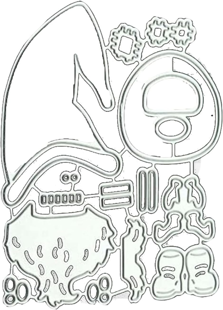 Metal Cutting Dies DIY Merry Christams Embossing Stencil Template Scrapbooking Card Making Mold Photo Album Arts Crafts Tools(Santa Claus Doll-10x8cm)