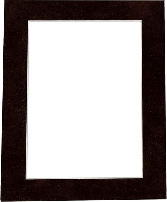 Poster Palooza 11x14 Mat Bevel Cut for 8.5x11 Photos - Acid Free Black Suede Precut Matboard - For Pictures, Photos, Framing - 4-ply Thickness
