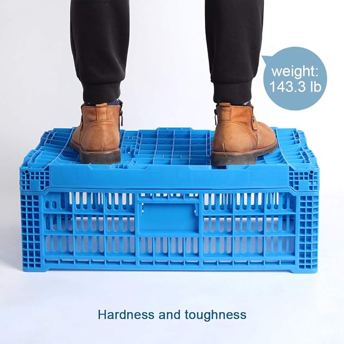 Collapsible Storage Bin Containe，52 Liter Transfer box,crate Transit storage of various items (23.6" L x 15.7" W x 8.6" H)