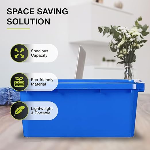 Nova Products 5 Gallon (18L) Recycling Bin - Durable Plastic Waste Basket for Indoor/Outdoor Use, Space-Saving Design, Ideal for Recycling, Office, Kitchen, Garage