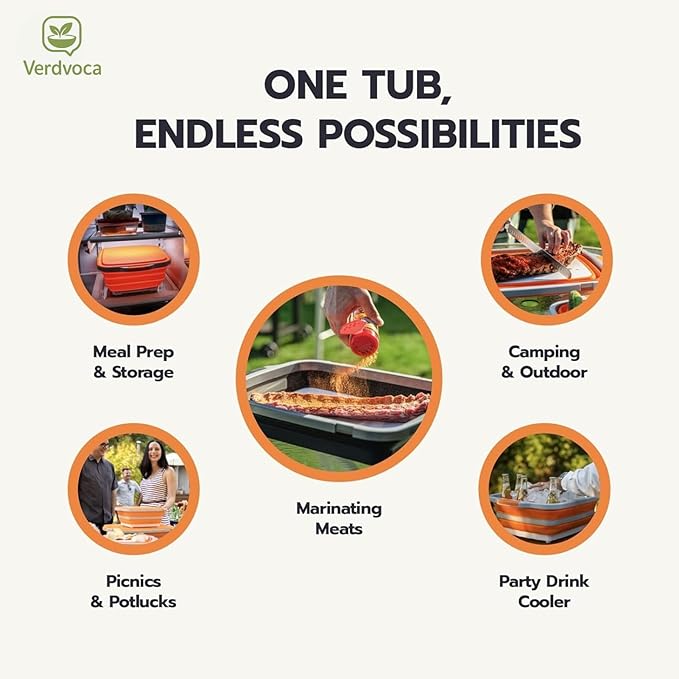 16L Black Collapsible BBQ Prep Tub with Locking Lids & 21 Inch Tyvek Brown BBQ Blanket for Resting Meat