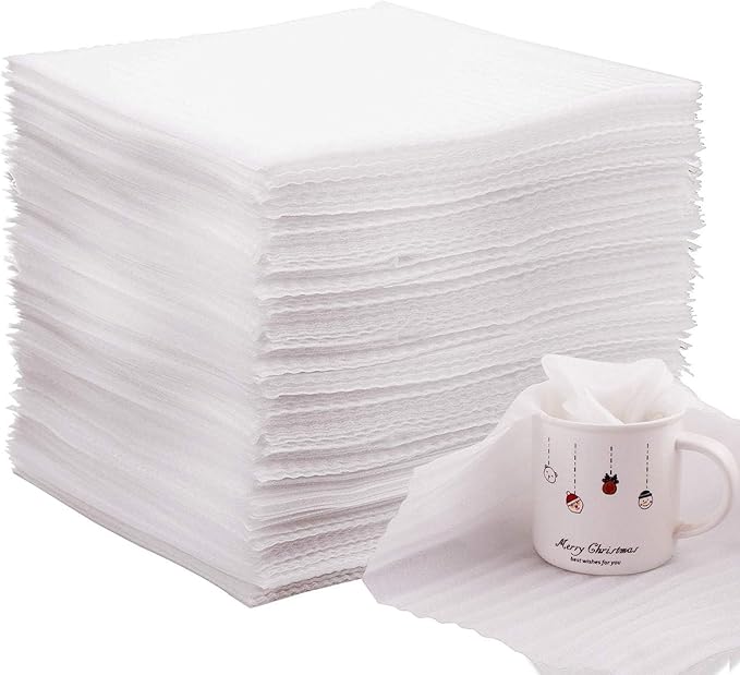 100-Count Cushion Foam Sheets 12 x 12 inch Foam Wrap Sheets Packing Cushioning Supplies for Moving, Packing Foam Sheets Safely Wrap Dishes, China, Glasses, Plates and Fragile Items By STARVAST