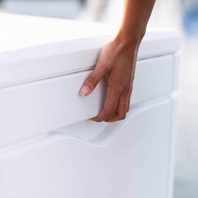 LIFETIME Outdoor Storage Deck Box, 130 Gallon, Arctic White, Lockable, UV-Protected, for Decks and Marine Docks