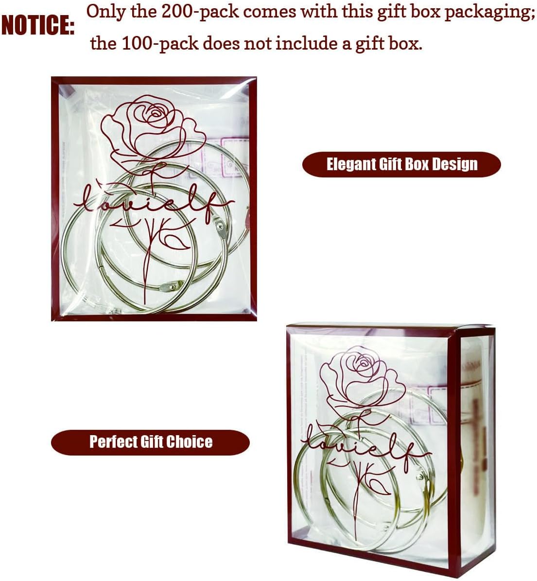 Embroidery Threads Cross Stitch Floss Bag Organizer 5.12 x 3.6 inch - 200 Pack with 4 Rings