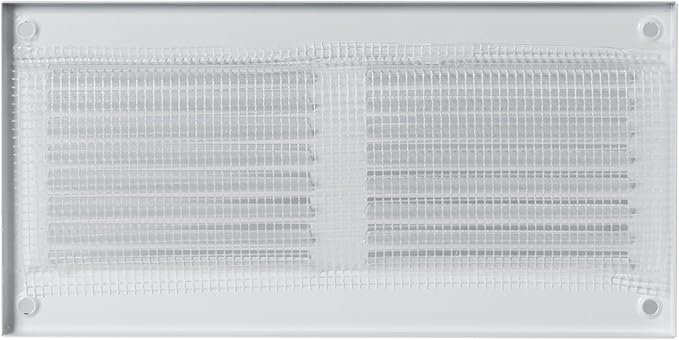 Repa Market 8x4 Inch Air Vent Cover/White Galvanized Steel Louvered Grill Cover with Mesh Screen/Wall or Ceiling Vent/Durable Flush Mount HVAC Register for Indoor and Outdoor Ventilation