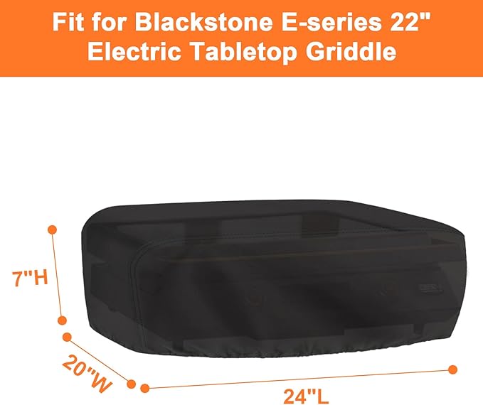 Grill Cover for Blackstone E-Series 22" Electric Tabletop Griddle,Waterproof Small Table Top BBQ Grill Cover,Heavy Duty 600D Outdoor Tabletop Grill Cover