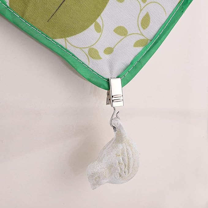 OwnMy Set of 4 White Tablecloth Weights Clip on, Heavy Duty Pendant Tablecloth Weights Kit with Cast Iron Antique Birds, Flag Weights Clips for Outdoor Garden Party Picnic Tablecloths