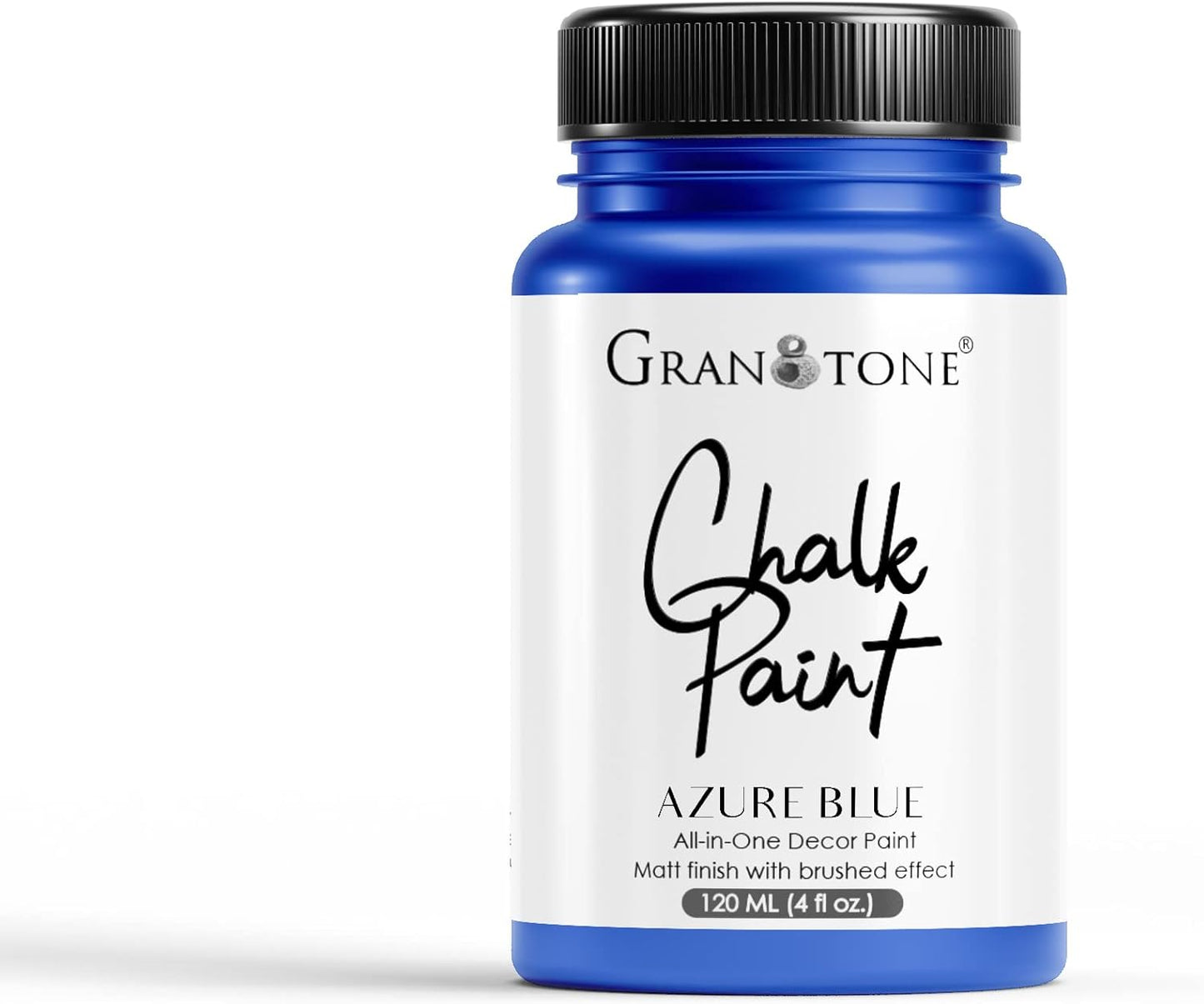 GRANOTONE Chalk Paint for Furniture | Matt-Finish Water-Based Acrylic Paint for Wood, Walls, Metal, Glass, Paper, Fabric Canvas | Maximum Coverage Chalk Paint for Kids & Adults, 120 Ml (AZURE BLUE)