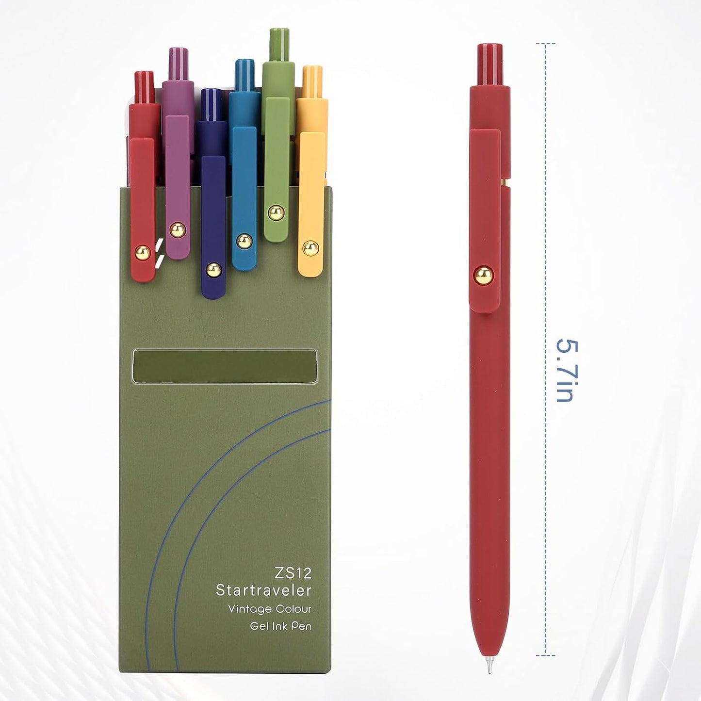 Gel Pens 6Pcs, 0.7mm Smooth Writing Black Ink Pens for Journaling, Cute Aesthetic Office Desk Accessories, School Supplies, Gift for Students & Artists (6Pcs Vintage-Black Ink)