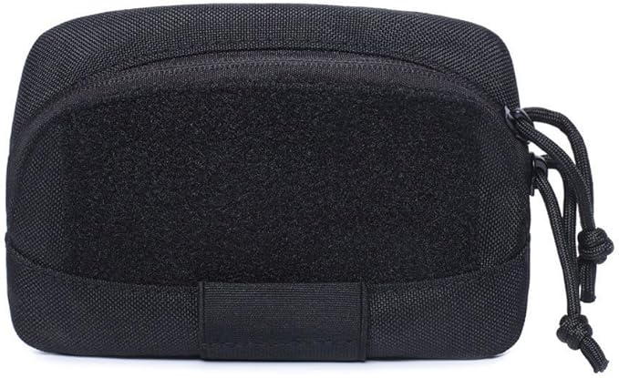 Tactical Modular Pocket Pouch Molle Small Tool Belt Hook Elastic Loops Plate Carrier Military Hunting Vest Mini Bag Outdoor (Black)