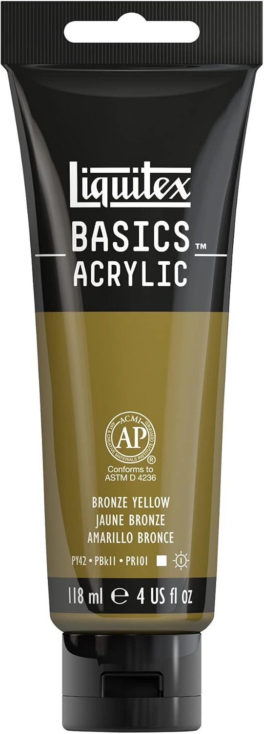 Liquitex BASICS Acrylic Paint, 118ml (4-oz) Tube, Bronze Yellow