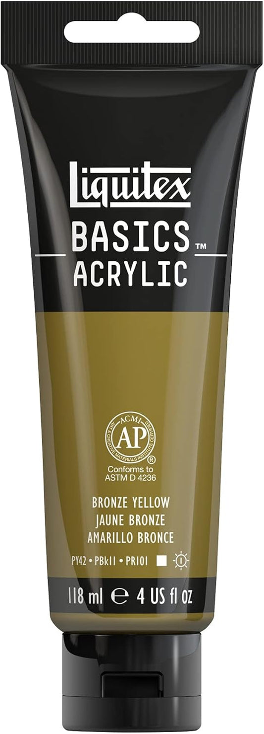 Liquitex BASICS Acrylic Paint, 118ml (4-oz) Tube, Bronze Yellow