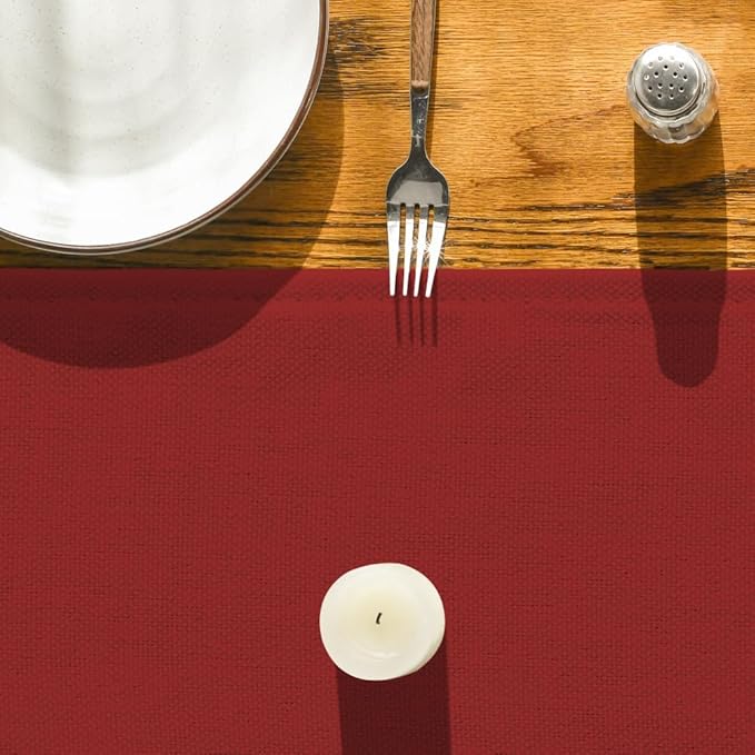 Artoid Mode Red Table Runner, Seasonal Xmas Christmas New Year Washable Kitchen Dining Table Decoration for Home Party Decor 13x120 Inch